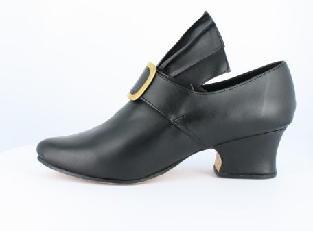 Martha-Colonial black-smooth leather shoe. | Fugawee