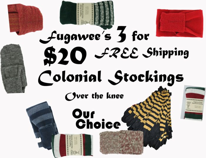 Colonial stockings 3 for only $20 shipped in the US.